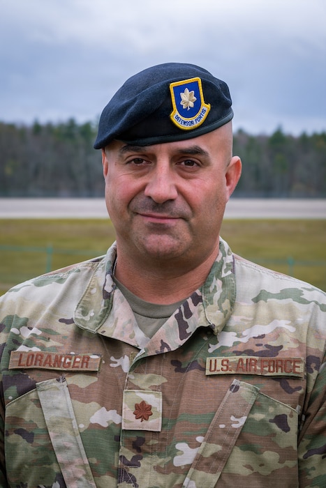 Maj. Joel Loranger, the operations officer with the 157th Air Refueling Wing, New Hampshire National Guard, is awarded the Bronze Star Medal May 2, 2026, at Pease Air National Guard Base, New Hampshire.