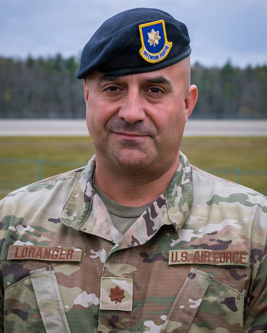 Maj. Joel Loranger, the operations officer for the 157th Security Forces Squadron, is awarded the Bronze Star Medal May 2, 2026.