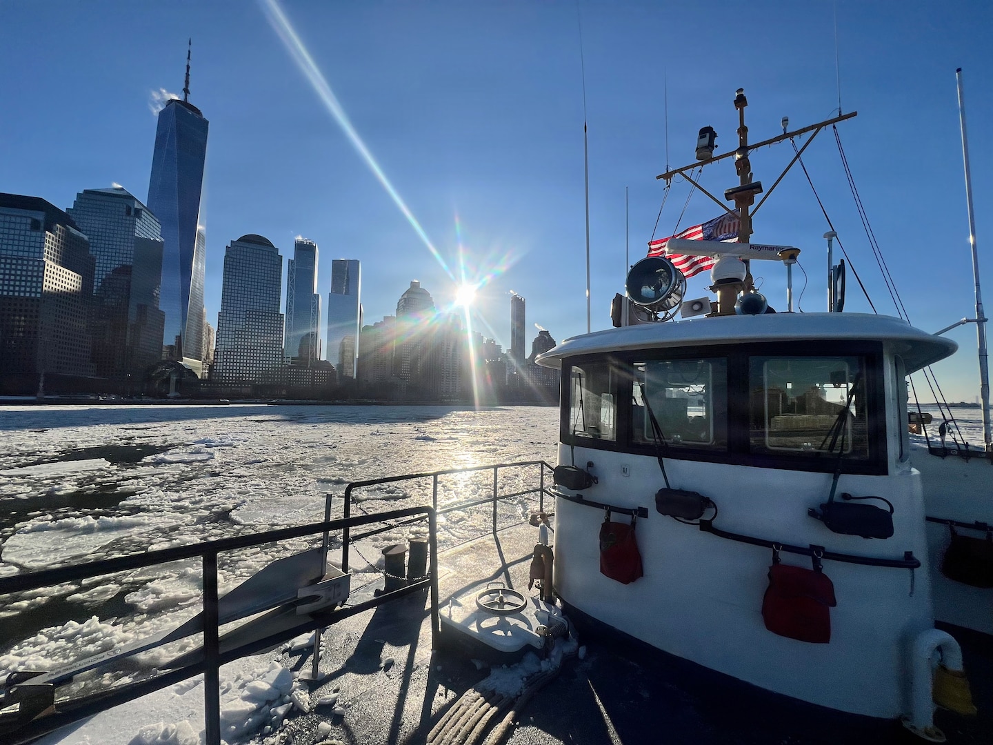 The Coast Guard Cutter Hawser successfully broke ice and freed the NYPD Harbor David after the vessel became beset near Pier 86 on the Hudson River while underway January 27, 2026. Working alongside our local partners, Hawser ensured the NYPD vessel could safely reposition and continue operations. Coast Guard cutter Hawser is a 65 ft. Harbor Tug, homeported in Bayonne, NJ. It’s reinforced hull and primary role in breaking ice to keep vital waterways open for commerce in the Northeast harsh winter, while also supporting search and rescue and law enforcement year-round, particularly on Lake Champlain and the Hudson River. (U.S. Coast Guard video by Hawser Crew)
