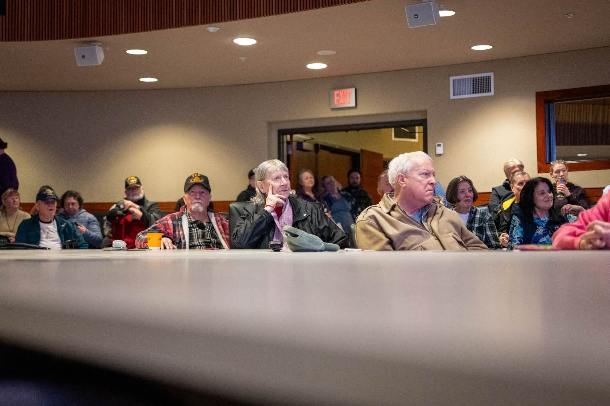 Veterans gather for the Retiree Appreciation Day event on Joint Base Elmendorf-Richardson, Alaska, May 1, 2026. The ceremony highlighted the crucial role of the retiree population in the installation’s readiness and how veterans and retirees shape communities across the state through daily acts of service and volunteering. (U.S. Air Force photo by Airman 1st Class Owen Davies)