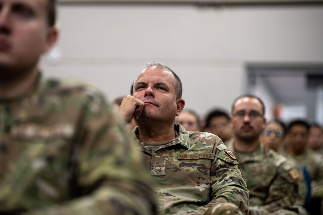 Airmen listen to guest speaker
