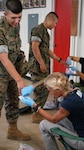 SAN DIEGO (March 31, 2026) Karen Kelly, a research physiologist and principal investigator with Naval Health Research Center (NHRC), collects blood samples from U.S. Marine recruits stationed in San Diego. Researchers used minimally invasive finger-prick tests to collect blood samples and document the vitamin D levels of recruits. This study is an on-going effort to reduce the number of service members with vitamin D deficiencies, across all branches of service. NHRC, part of Navy Medicine Research & Development, supports Navy, Marine Corps and joint U.S. warfighter health readiness and lethality with research and development that delivers high-value, high-impact solutions to the health and readiness challenges U.S. military population faces on the battlefield, at-sea, home and abroad. (U.S. Navy photo by Danielle Cazarez/released)