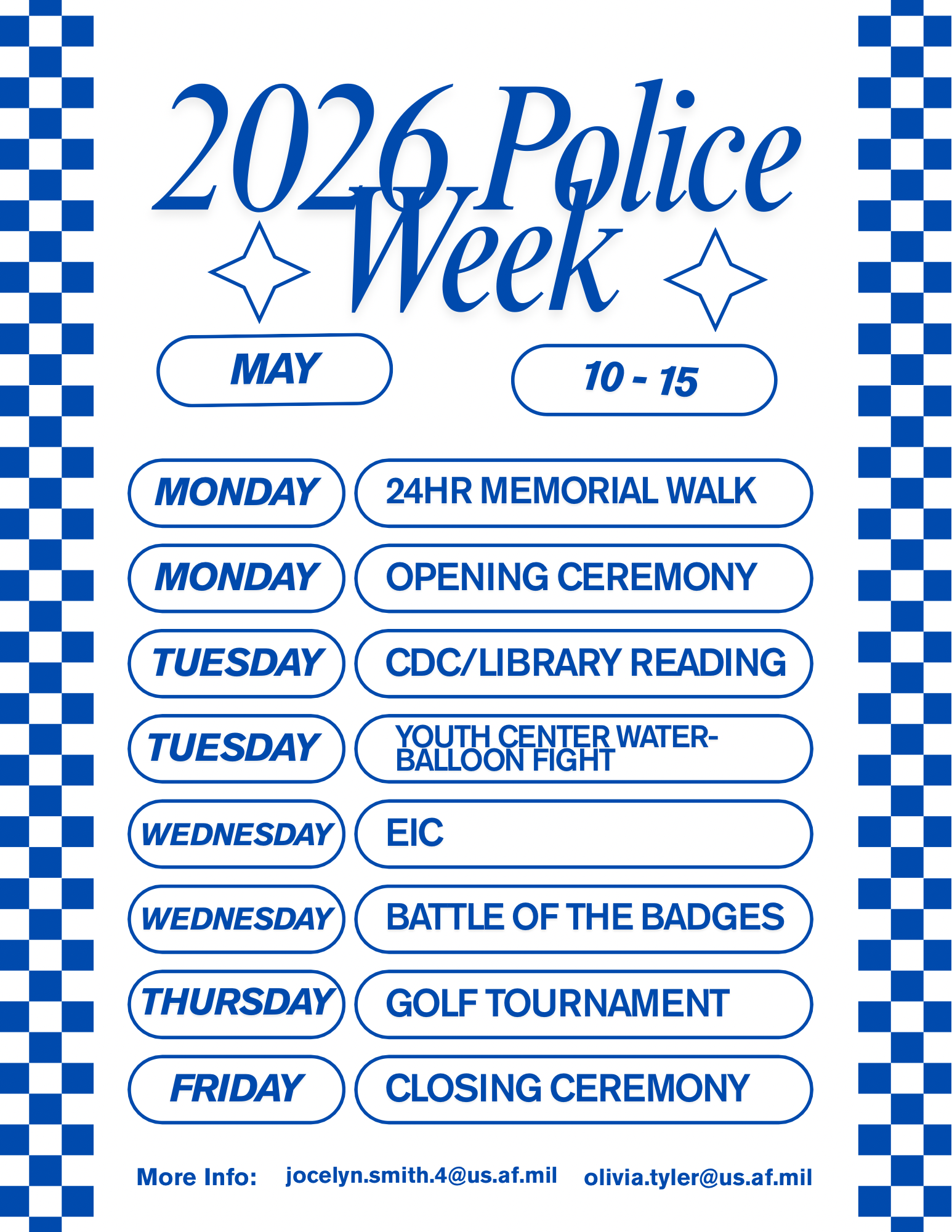2026 Police Week graphic with events