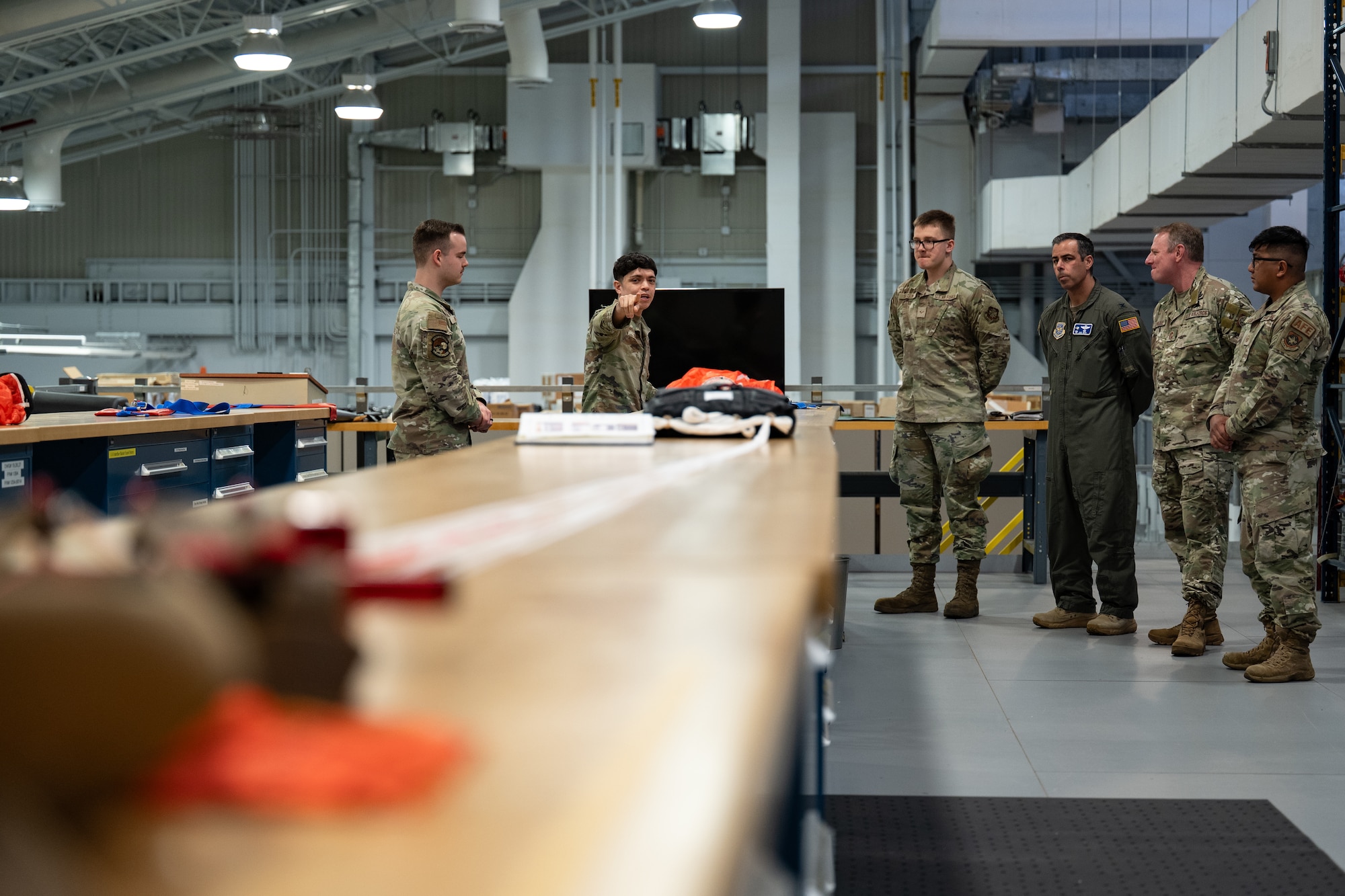 The visit highlighted the precision required of Airmen in aircrew flight equipment to maintain lifesaving equipment for aircrew. The visit was part of Dover Duties, a recurring program designed to strengthen cross-unit understanding between Airmen, leadership and mission partners.