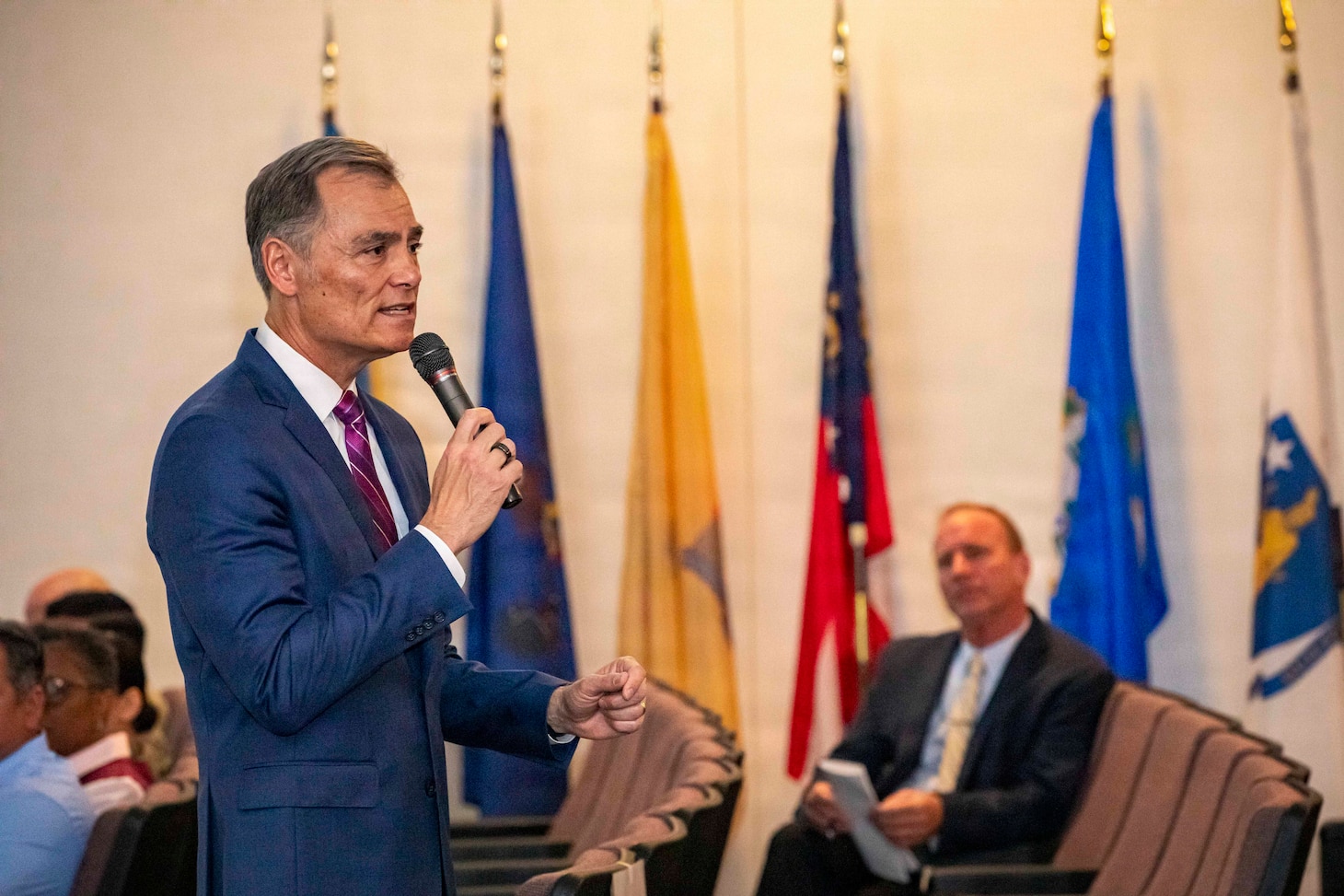 260504-N-KC192-1008 PORTSMOUTH, Va. (May 4, 2026) Dr. Michael McGinnis, Bureau of Medicine and Surgery (BUMED) executive director, gives opening remarks during the 2026 Medical Logistics Symposium held on board Naval Medical Center Portsmouth, May 4, 2026. The Navy Medicine Logistics Symposium aims to maintain a common operating picture and update the Medical Logistics community regarding the fiscal year 2026 Navy Medicine Campaign Order and the Navy MEDLOG goal to build a logistics system that delivers ready operational units to support the Naval Strategy. (U.S. Navy photo by Mass Communication Specialist Second Class Levi Decker)