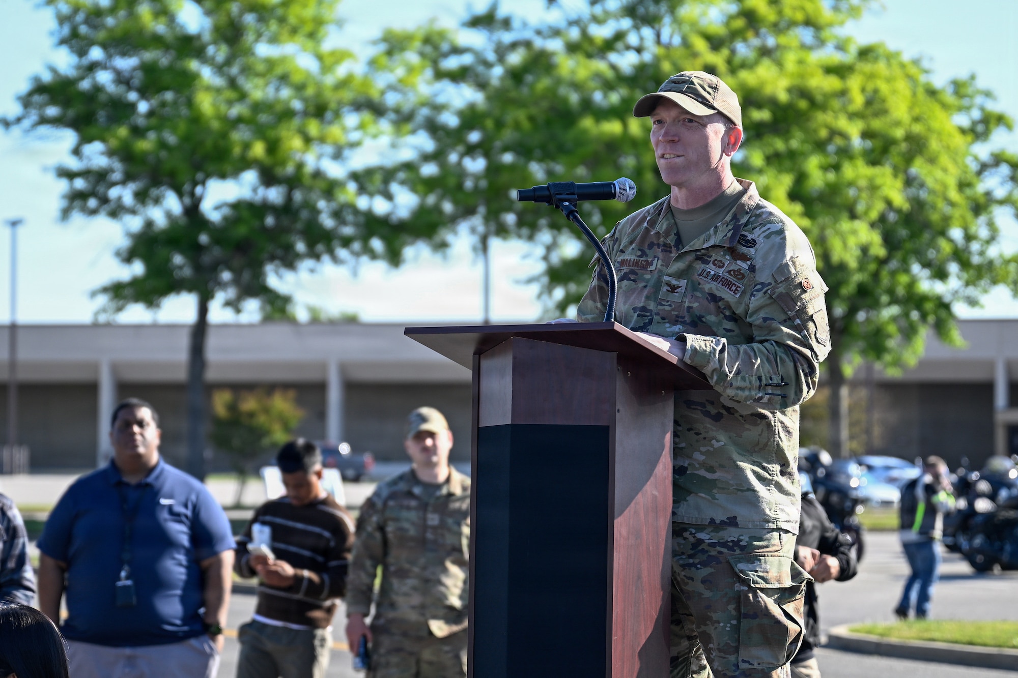 A man gives a speech.