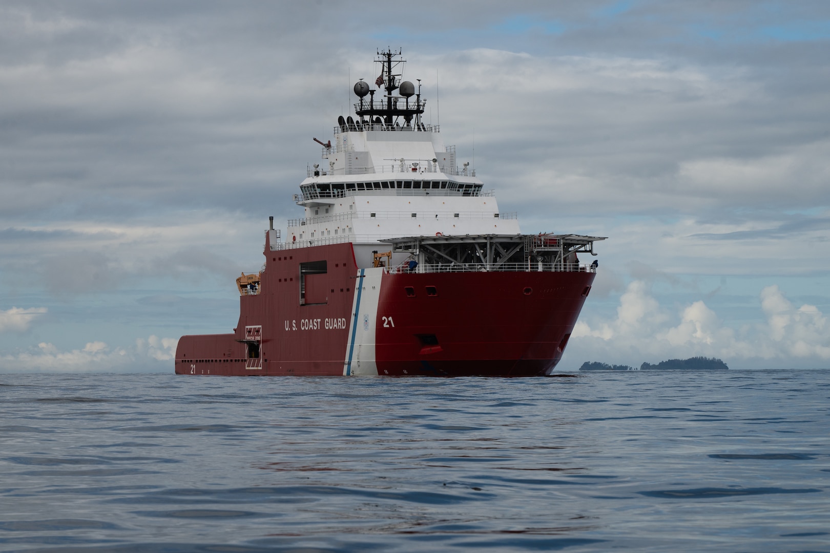 The U.S. Coast Guard Cutter Storis transits in the vicinity of Sitka, Alaska on Aug. 3, 2025. The Storis was acquired by the Coast Guard on Dec. 20, 2024, becoming the first polar icebreaker added to the fleet in 25 years. (U.S. Coast Guard photo by Petty Officer 3rd Class Ashly Murphy)