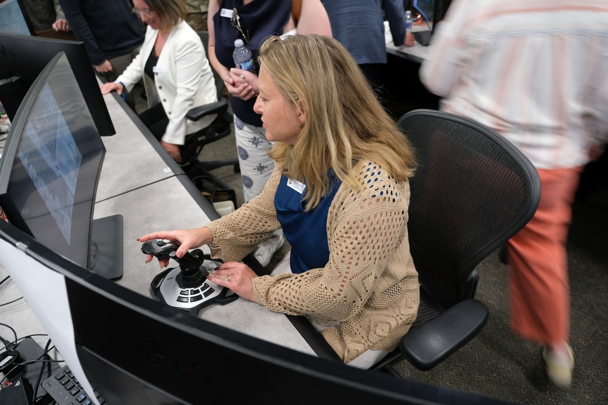 photo of civic leaders at computers