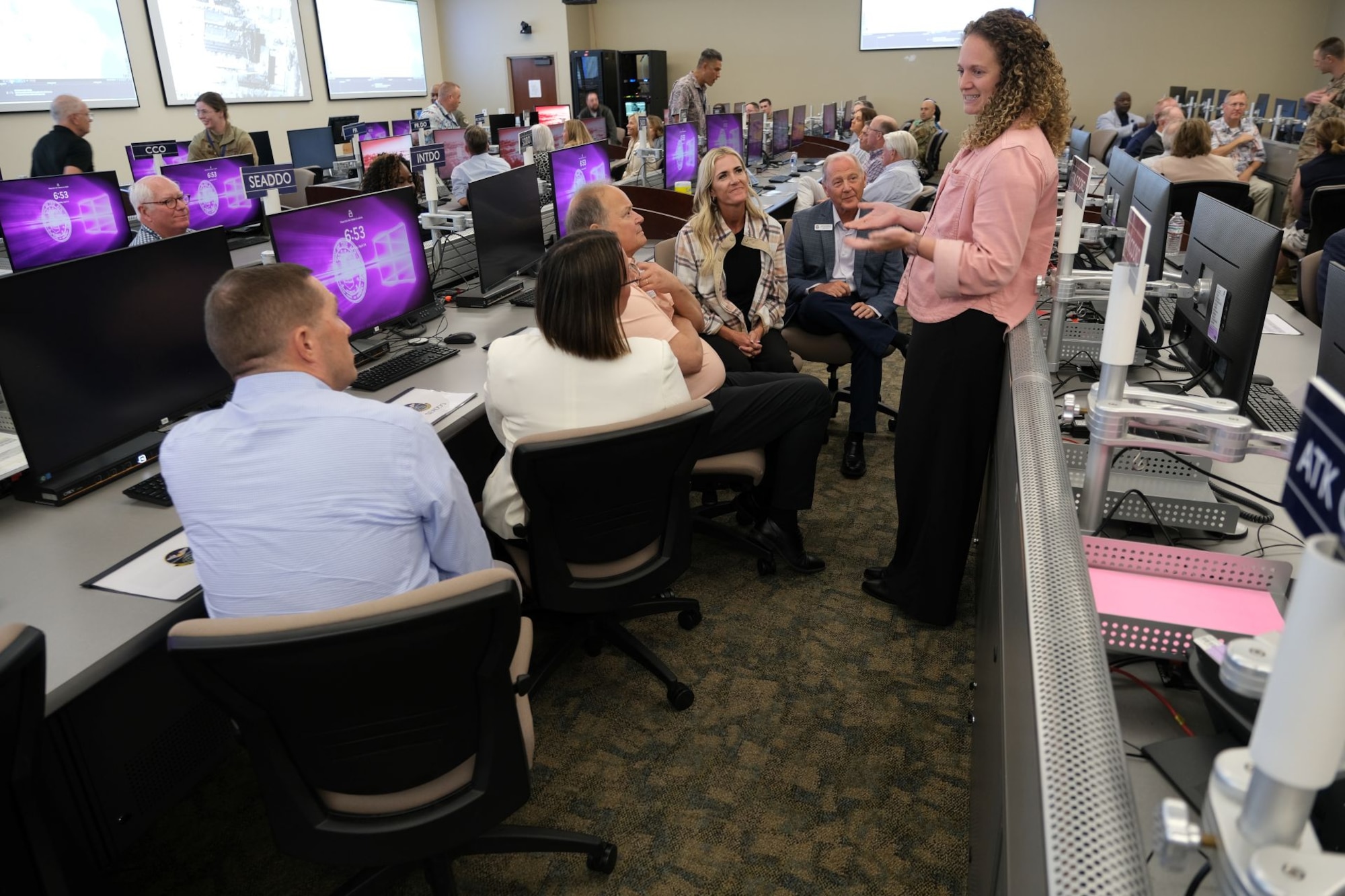 photo of USAF civilian speaks to civic leaders