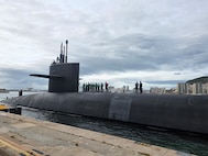 A U.S. Navy Ohio-class ballistic missile submarine arrives in Gibraltar, May 10, 2026. Ohio-class ballistic missile submarines are undetectable launch platforms for submarine-launched ballistic missiles, providing the U.S. with its most survivable leg of the nuclear triad. (U.S. Navy courtesy photo)