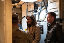 Dr. Rebeccah Heinrichs tours a missile launch training facility.