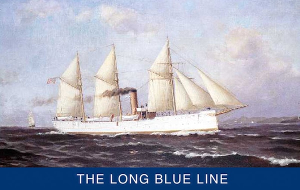 A vintage painting showing the 1898 revenue cutter McCulloch of Battle of Manila Bay fame.