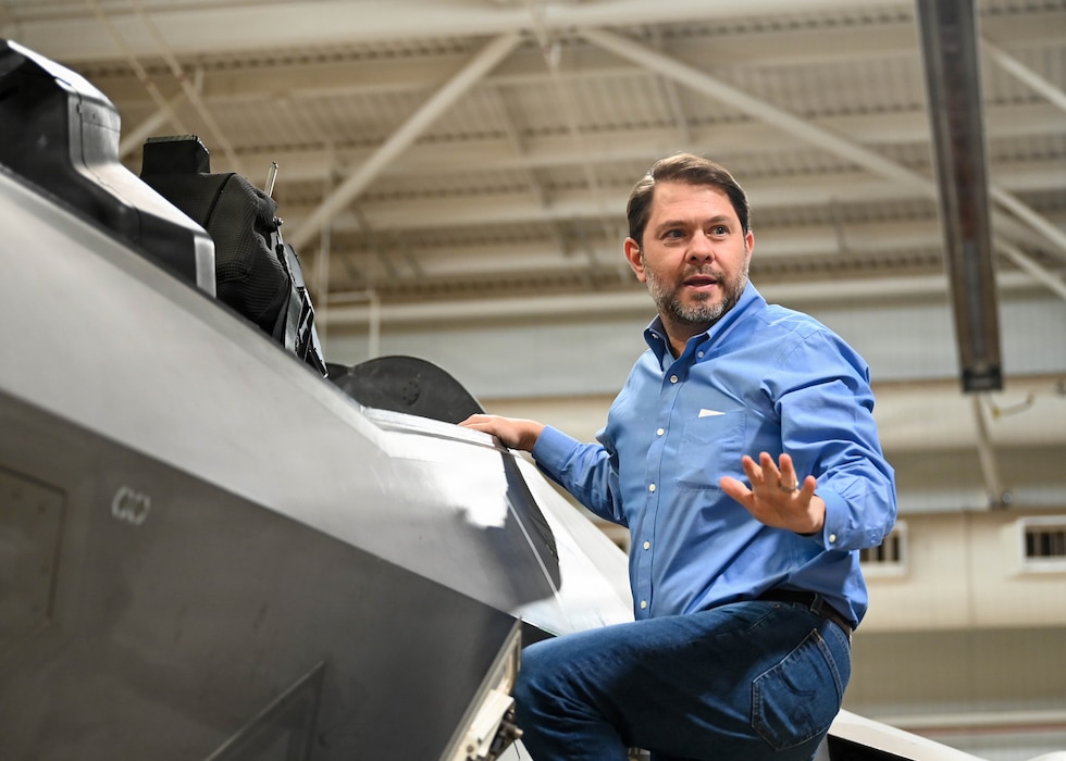 en. Ruben Gallego climbs into an aircraft cockpit during a tour at Luke Air Force Base, Arizona, May 7, 2026. Community engagement opportunities at the local and legislative level allow Luke AFB Airmen to showcase the installation’s combat-ready mission and commitment to interoperable operational excellence. (U.S. Air Force photo by Airman 1st Class Rebecca Wagner)
