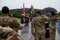 The Joint Armed Forces Color Guard presents the colors for the singing of “The Star-Spangled Banner” during the opening ceremony for National Police Week on Joint Base Anacostia-Bolling, Washington, D.C., May 11, 2026. JBAB has participated annually in Police Week, paying tribute to local, state and federal law enforcement officers for their service. (U.S. Air Force photo by Hayden Hallman)