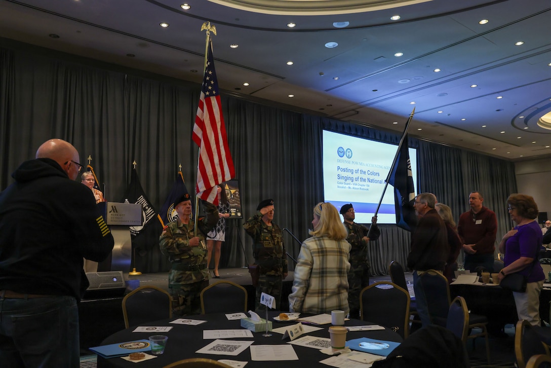 Vietnam Veterans of America Chapter 154 present the colors during the Defense POW/MIA Accounting Agency Family Member Update in Detroit, Mi., May 2, 2026.