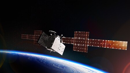 Satellite on Earth's edge