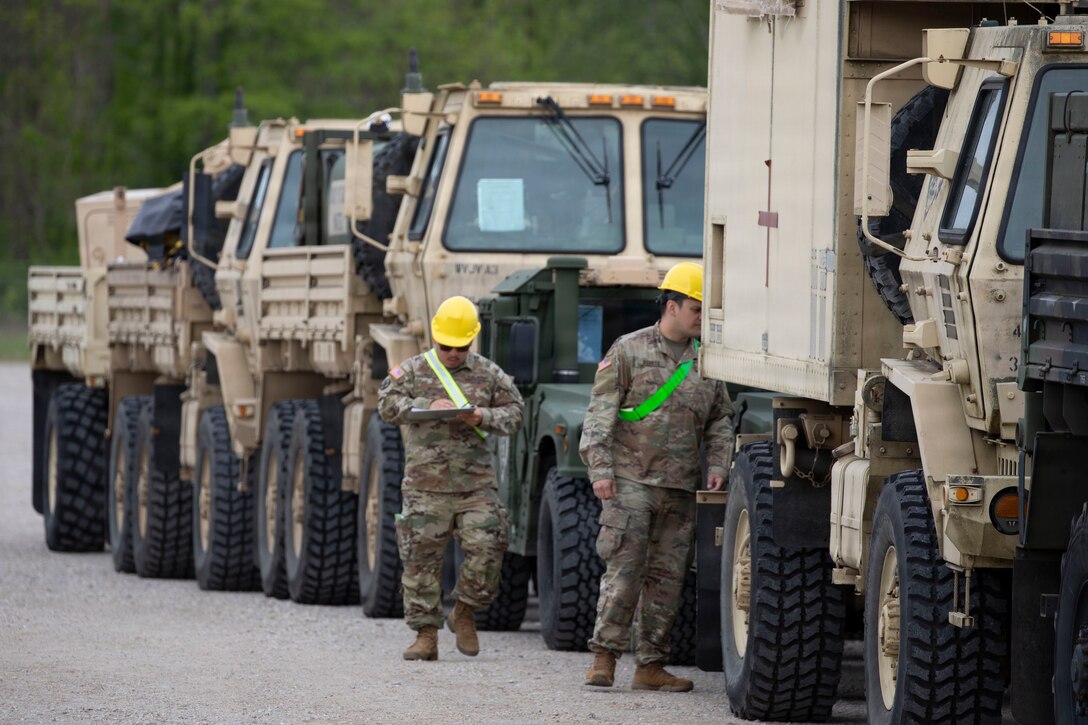 Army Reserve Soldiers support Guardian Response at Camp Atterbury, Ind.