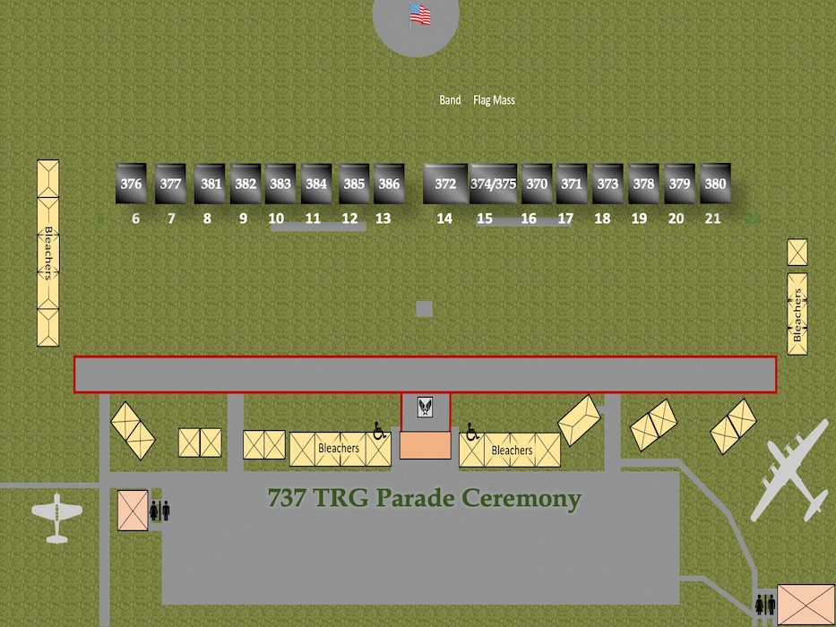 Flights 370-386 BMT Graduation Parade Line Up Graphic