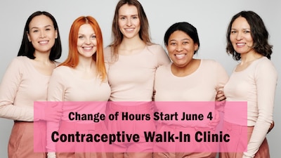 Beginning June 4, 2026, the Contraceptive Walk-In Clinic at Irwin Army Community Hospital will transition to morning-only operations, seeing patients from 8 a.m. - noon.