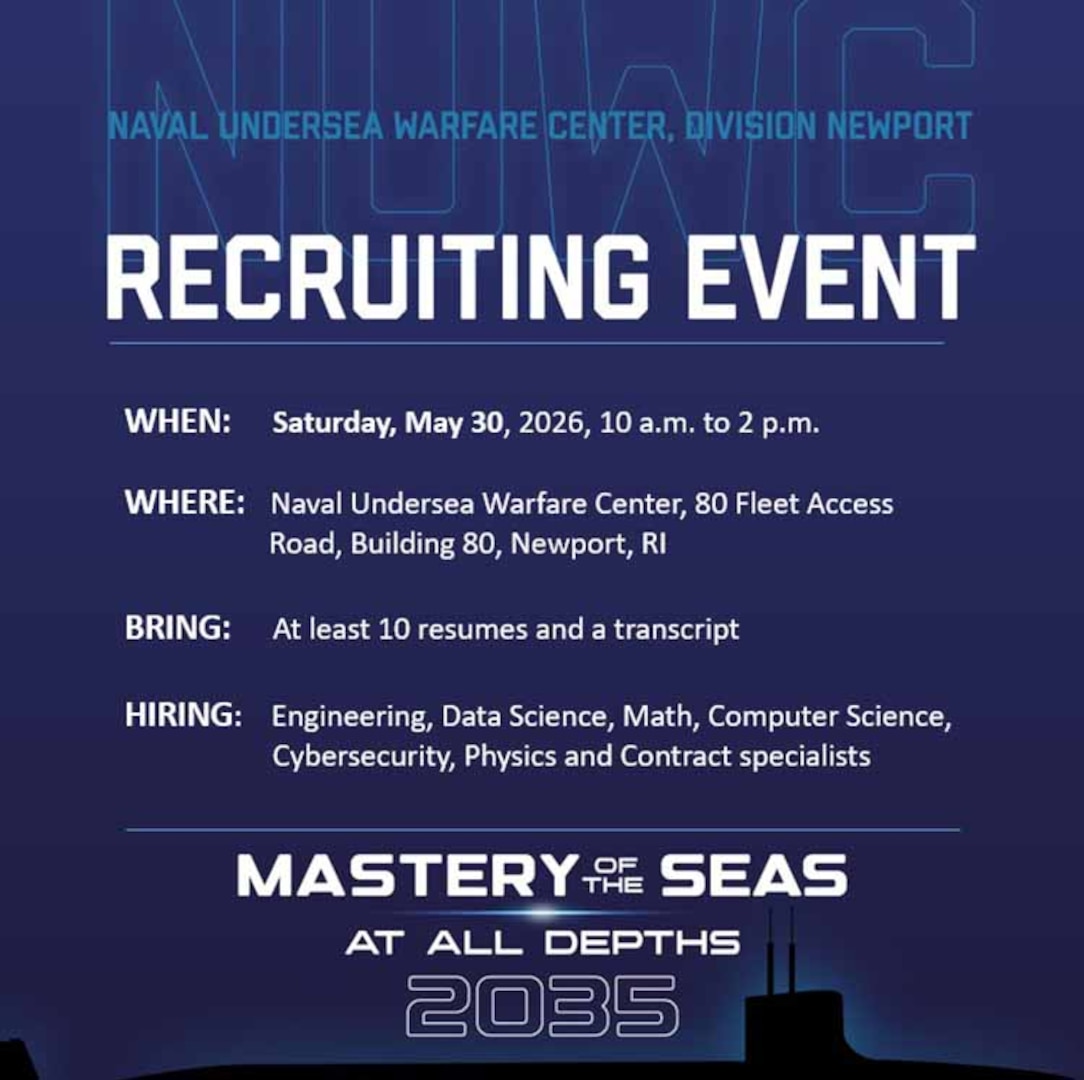 NUWC Division Newport will host in-person hiring event on May 30