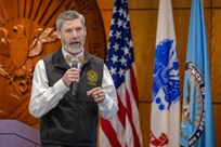 Shawn Lennon, Department of War assistant deputy chief financial officer, gives a briefing on the DOW consolidated audit approach during the 2026 U.S. Army-Defense Finance and Accounting Service Financial Management Workshop at the Maj. Gen. Emmett J. Bean Federal Center May 12, 2026. The two-day, in-person workshop, hosted by both the Office of the Assistant Secretary of the Army and DFAS, brought together financial management leaders from around the DOW, OASA (FM&C), DFAS and the U.S. Army Financial Management Command to coordinate on key initiatives such as audit readiness, reorganizations, total force pay, and more. (U.S. Army photo by Mark R. W. Orders-Woempner)