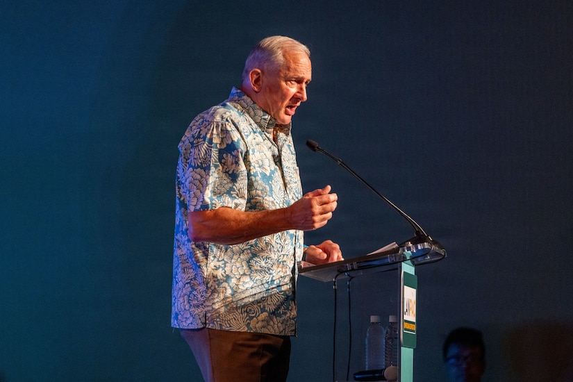 Retired Gen. Robert Brown, Chief Executive Officer (CEO) and President of the Association of the Army (AUSA), delivered opening remarks at the 2026 Land Forces Pacific (LANPAC) Symposium and Exposition at the Sheraton Waikiki, May 12, 2026.