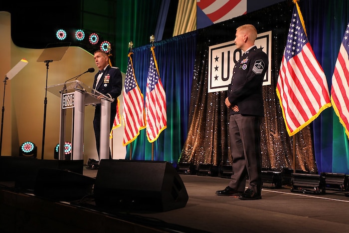 Uniformed personnel at ceremony