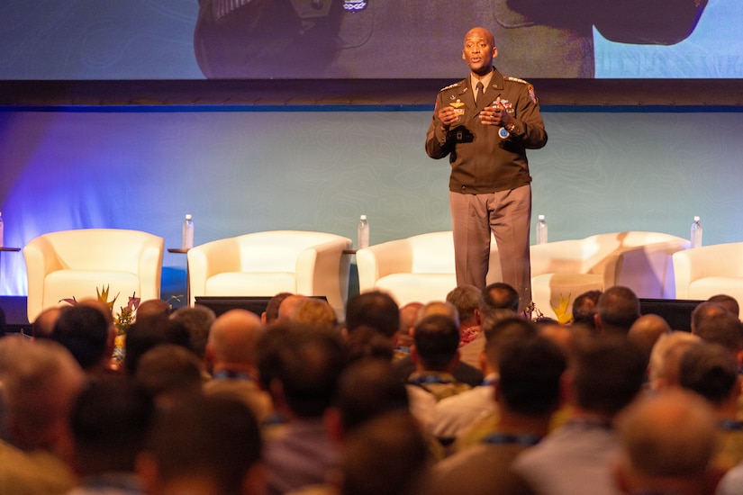 U.S. Army Gen. Xavier Brunson, commander of United Nations Command, ROK/US Combined Forces Command and United States Forces Korea, engaged military leaders and partners as a keynote speaker during the 2026 Land Forces Pacific (LANPAC) Symposium and Exposition at the Sheraton Waikiki, May 12, 2026.