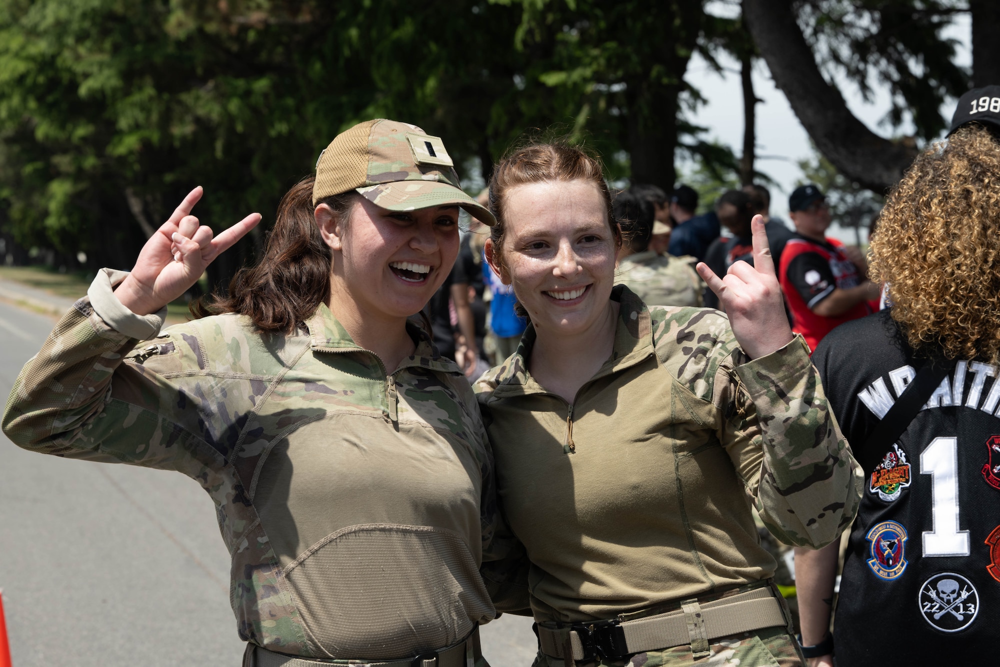 Airmen pose for photo.