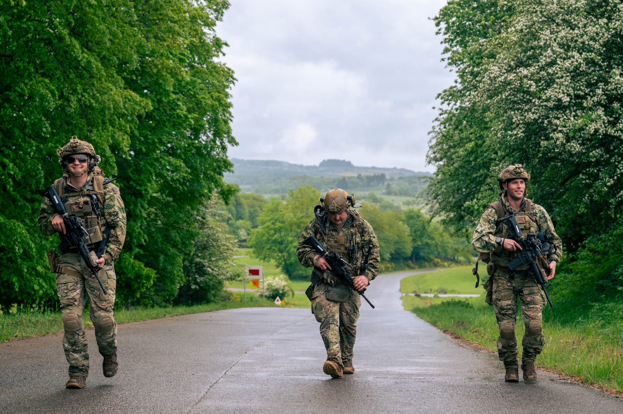 U.S. Air Force 786th Civil Engineer Squadron Explosive Ordnance Team Bravo rucks back to training camp