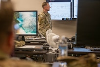 U.S. Air Force Master Sgt. Kyle Young, noncommissioned officer in charge of intelligence for the 224th Cyber Operations Squadron, conducts defensive cyber operations on Gowen Field, Boise, Idaho, May 9, 2026.
