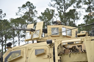 A U.S. Air Force Airman assigned to the
820th Base Defense Group guards the
perimeter during Tactical Combat Casualty
Care training at Moody Air Force Base,
Georgia, April 8, 2026.