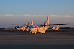 Coast Guard crews from Air Station Clearwater pre-stage assets at Coast Guard Aviation Training Center Mobile to assist post-Hurricane Milton, in Mobile, Alabama, Oct. 7, 2024. Following the hurricane’s departure, Coast Guard crews stand ready for search and rescue and will assess ports and waterways to ensure mariners can transit safely through the area. (U.S. Coast Guard photo by Petty Officer 1st Class Riley Perkofski)