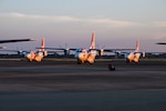 Coast Guard crews from Air Station Clearwater pre stage in Coast Guard Aviation Training Center Mobile to assist post-Hurricane Milton, in Mobile, Alabama, Oct. 7, 2024. Following the hurricane’s departure, Coast Guard crews stand ready for search and rescue and will assess ports and waterways to ensure mariners can transit safely through the area. (U.S. Coast Guard photo by Petty Officer 1st Class Riley Perkofski)