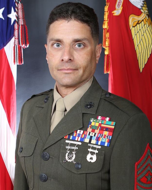The command board photo for the 26th MEU Sergeant Major, SgtMaj Daniel Haber.