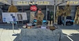 Army first sergeant Justin Warner, assigned to the Northern Warfare Training Center, 11th Airborne Division, briefs U.S. and allied senior enlisted leaders during the Land Forces Pacific Symposium and Exposition (LANPAC) 2026 in Honolulu, Hawaii, May 2026.