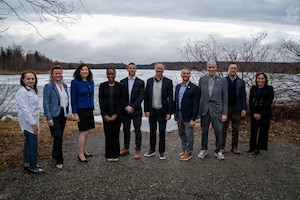 Members from the Business Executives for National Security organization pose for a photo during a tour at Joint Base Elmendorf-Richardson, Alaska, May 4, 2026. They toured the installation to receive a better understanding of the base’s critical role in defending the homeland, the challenges faced in the arctic and day-to-day operations. (U.S. Air Force photo by Staff Sgt. J. Michael Peña)