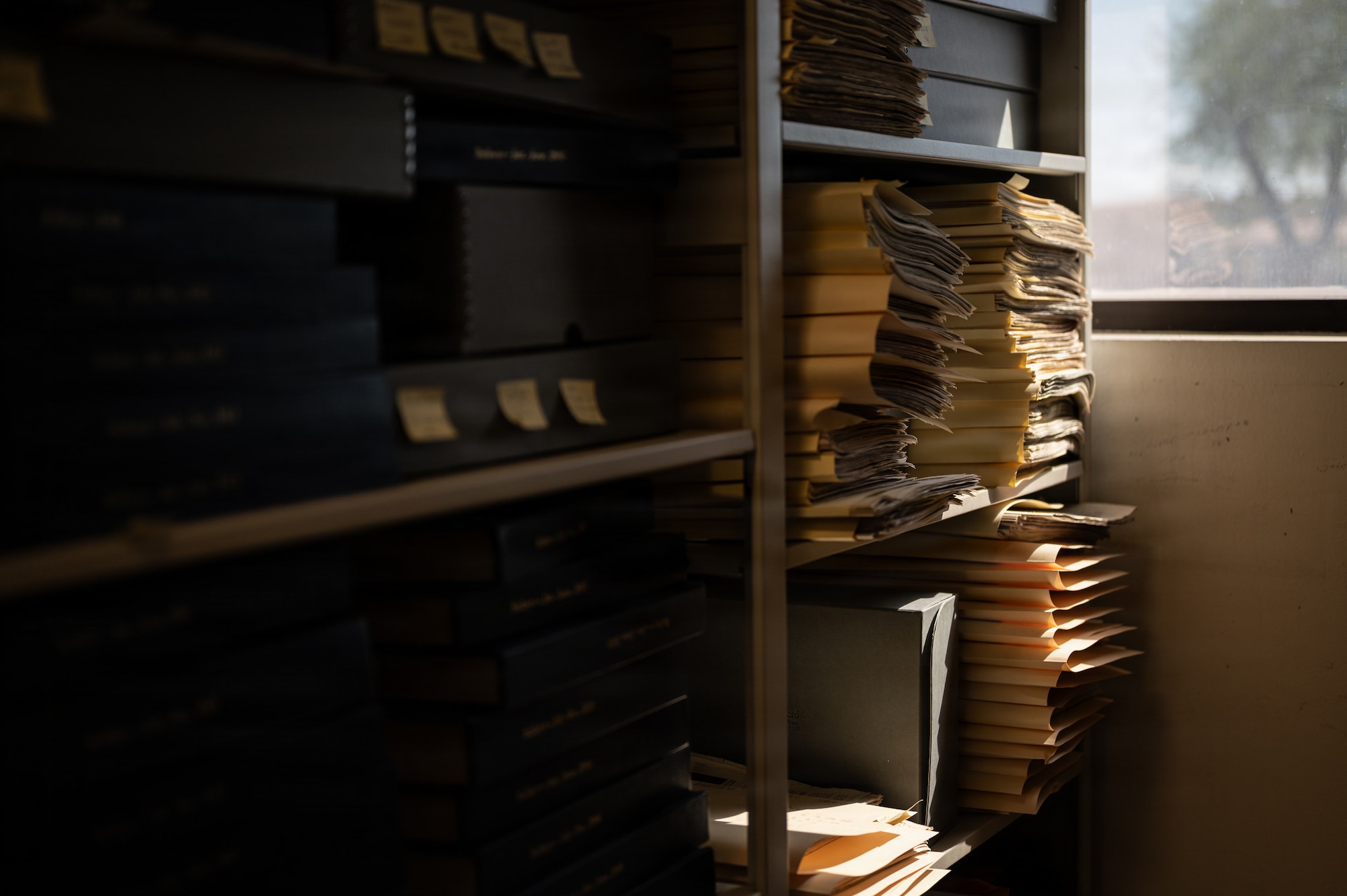 files sit on a shelf