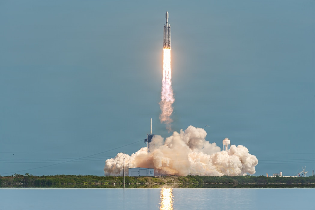A Falcon Heavy rocket carrying the ViaSat-3 F3 mission successfully launches