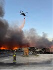 At the request of the Tennessee Emergency Management Agency, a Tennessee Army National Guard UH-60V Black Hawk helicopter with the 1-230th Assault Helicopter Battalion, based in Jackson, supported firefighters battling an industrial fire at the Sigma Renew 360 plant in Henry County, Tennessee, May 8, 2026.