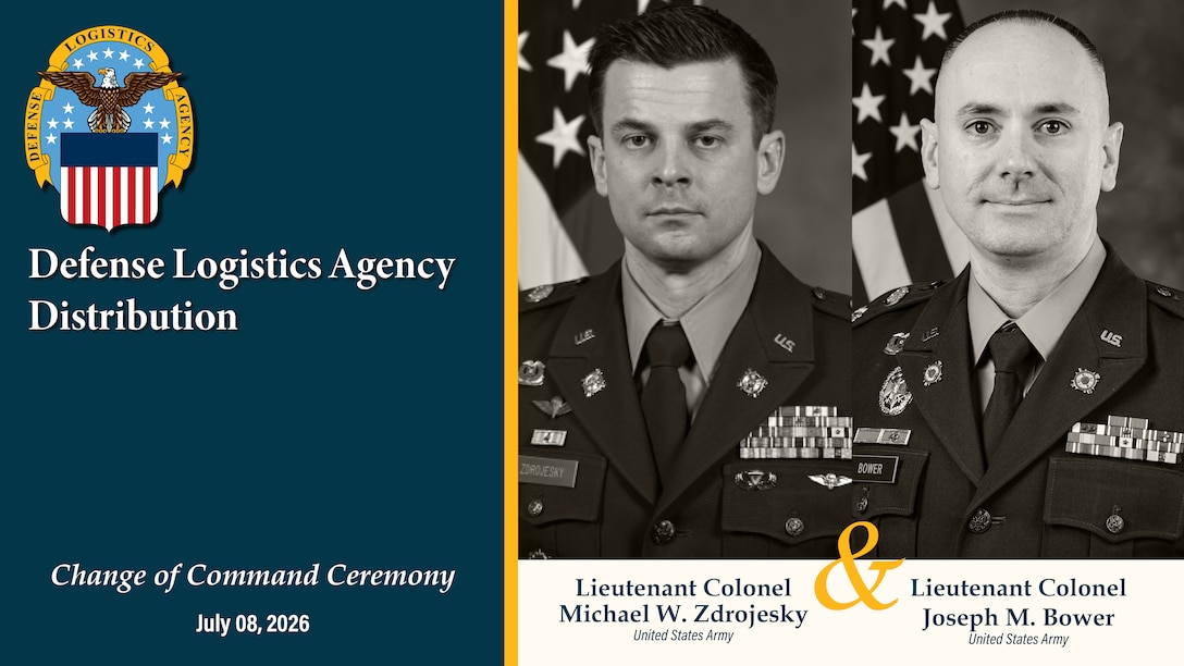 The official program for the Defense Logistics Agency Distribution Europe, change of command ceremony, whereby Army Lt. Col. Michael W. Zdrojesky will relinquish command to Army Lt. Col. Joseph M. Bower.