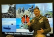 Col. Todd Burroughs, 7th Infantry Division (Multi-Domain Command- Pacific) deputy commander for support, gives a presentation on the Cross-Domain Contact Layer and lessons learned form experiments conducted by Multi-Domain Command-Pacific during the 2026 Land Forces Pacific Symposium and Exposition (LANPAC), Honolulu, Hawaii, May 12, 2026