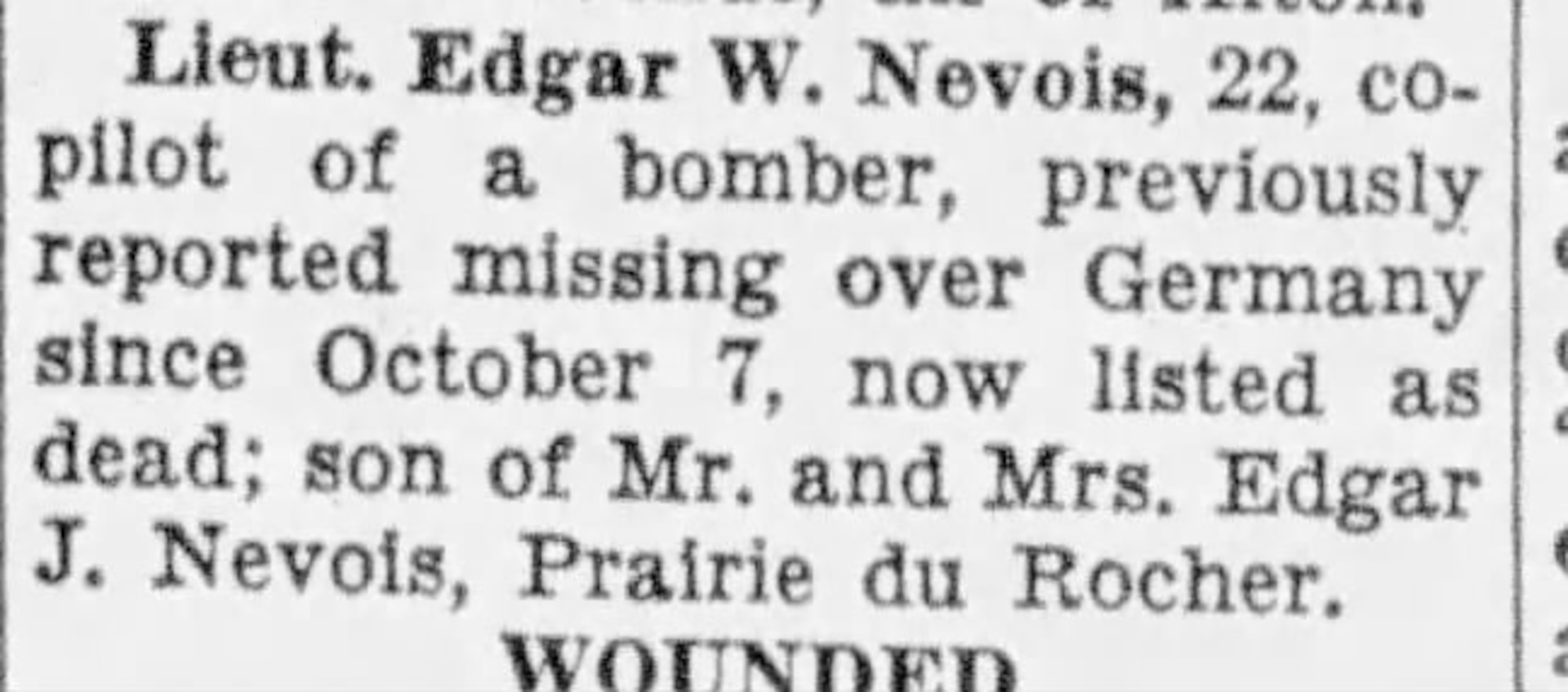 U.S. Army Air Forces 2nd Lt. William E. Nevois