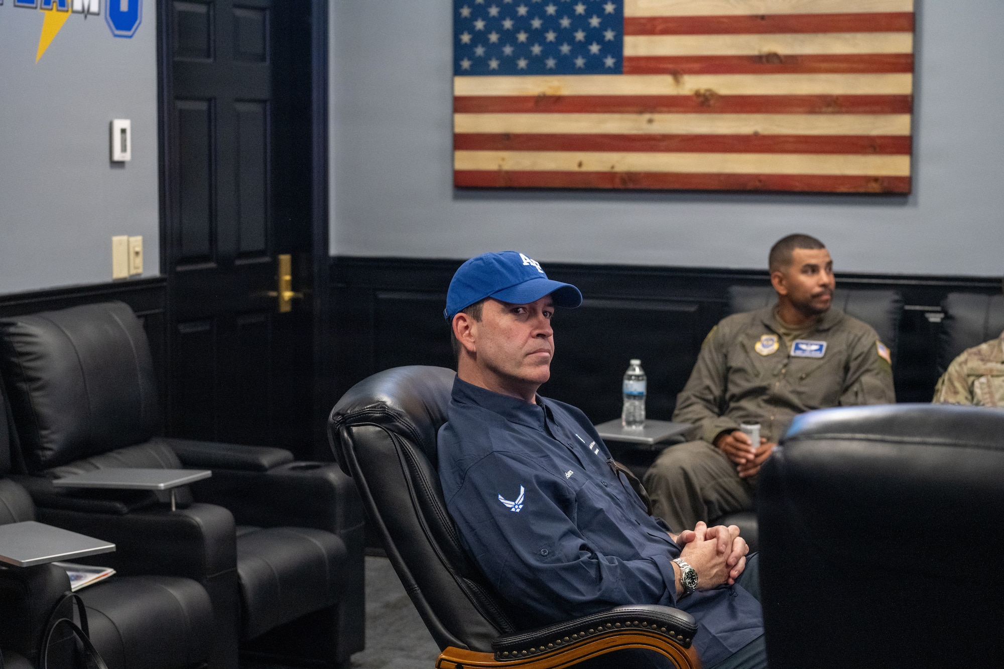 The Honorable Michael Borders, U.S. Assistant Secretary of the Air Force for Energy, Installations and Environment, meets with 6th Air Refueling Wing leadership, at MacDill Air Force Base, Florida, April 15, 2026. Leaders discussed housing, the arrival of KC-46 aircraft, dormitories and the expansion of Tinker Elementary School. (U.S. Air Force photo by Airman Micquill Davis)