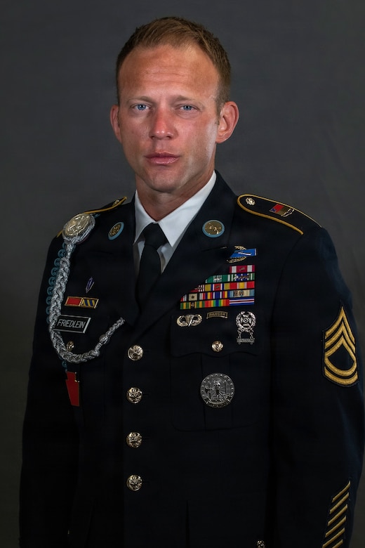 U.S. Army Sgt. 1st Class Erich Friedlein, 166th Regional Training Institute, Pennsylvania Army National Guard, poses for a portrait during the Region II Best Warrior Competition hosted by the West Virginia National Guard, at Camp Dawson in Kingwood, West Virginia, on May 7, 2026. The annual competition tests participants on a range of warrior tasks, including physical fitness, marksmanship, and land navigation, to identify the top Soldier and noncommissioned officer who will advance to the National Best Warrior Competition. (U.S. Army National Guard photo by Sgt. Grace Wajler)