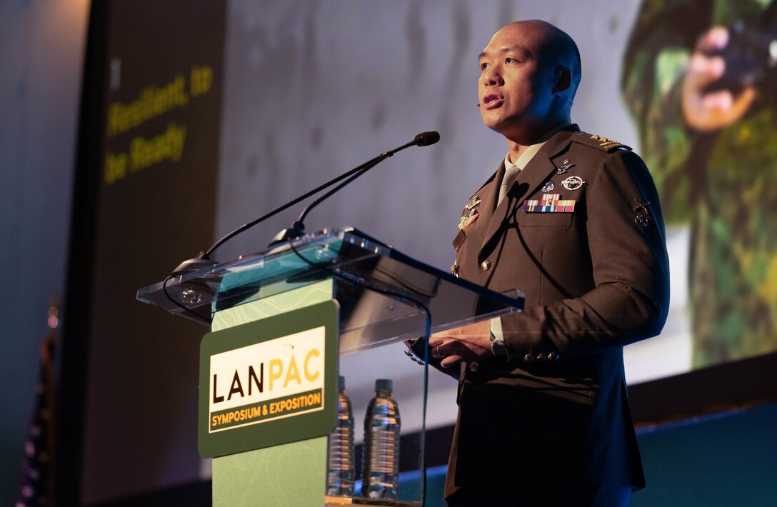 Maj. Gen. Cai Dexian, Singapore, Chief of Army, engaged military leaders and partners as a keynote speaker during the 2026 Land Forces Pacific (LANPAC) Symposium and Exposition at the Sheraton Waikiki, May 13, 2026.
