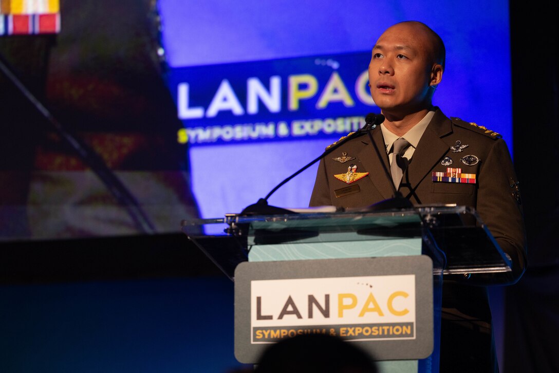 Maj. Gen. Cai Dexian, Singapore, Chief of Army, engaged military leaders and partners as a keynote speaker during the 2026 Land Forces Pacific (LANPAC) Symposium and Exposition at the Sheraton Waikiki, May 13, 2026.