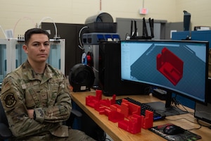 U.S. Air Force Senior Airman Andrew Collier, 325th Maintenance Squadron metals technology journeyman, poses for a photo at Tyndall Air Force Base, Florida, April 22, 2026.