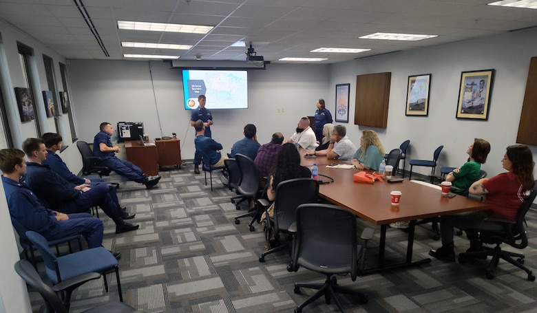 U.S. Army Corps of Engineers, Southwestern Division (SWD), public affairs professionals met with U.S. Coast Guard (USCG), Eighth Coast Guard District, Sector New Orleans public affairs officers at the Hale Boggs Federal Building in New Or