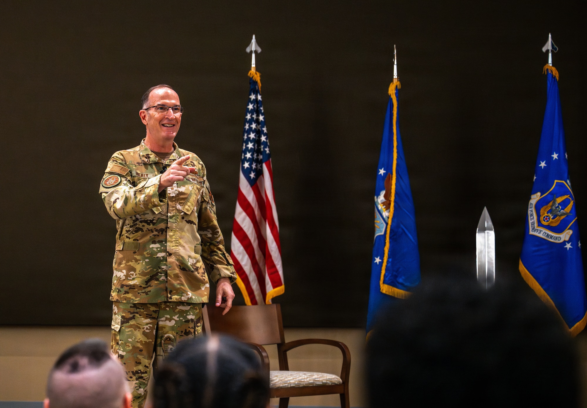 Air Force General speaking to audience